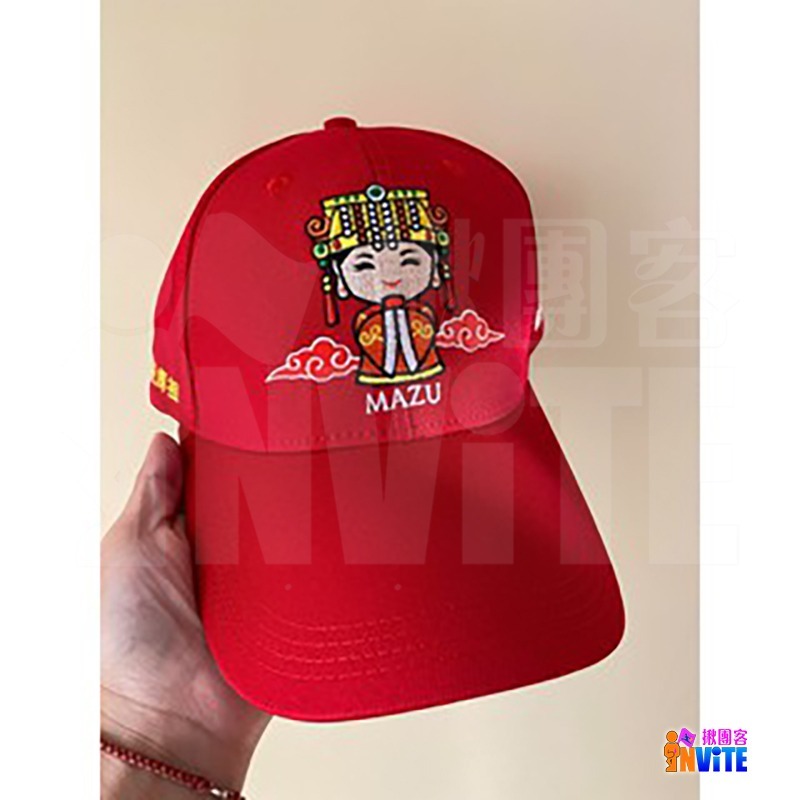 ♢揪團客♢ 媽祖帽 媽祖保平安 大人 兒童帽 淺藍 桃紅棒球帽 遮陽 MIT帽子 Q版媽祖 遶境進香-細節圖2