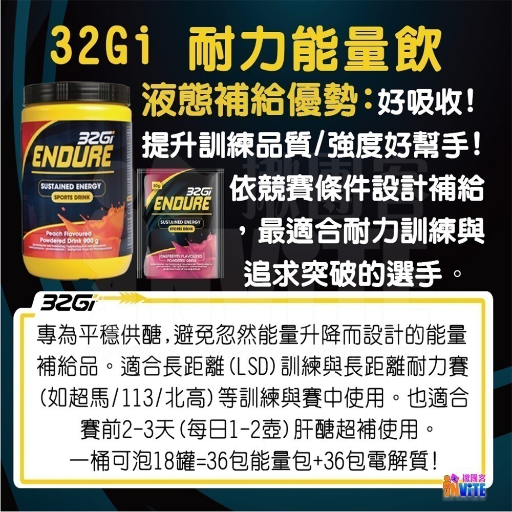 ♢揪團客♢ 32Gi 耐力能量飲 50g 覆盆莓 橘子 水蜜桃 萊姆 路跑 單車 三鐵 馬拉松 耐力飲-細節圖2