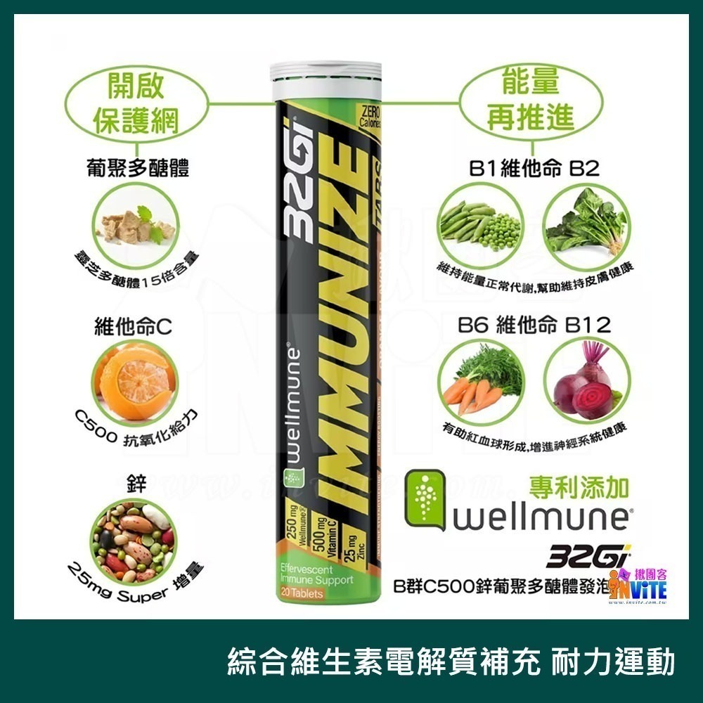 ♢揪團客♢ 32Gi B群 C500 鋅 葡聚 多醣體 發泡錠 橘子 多醣體發泡錠-細節圖2