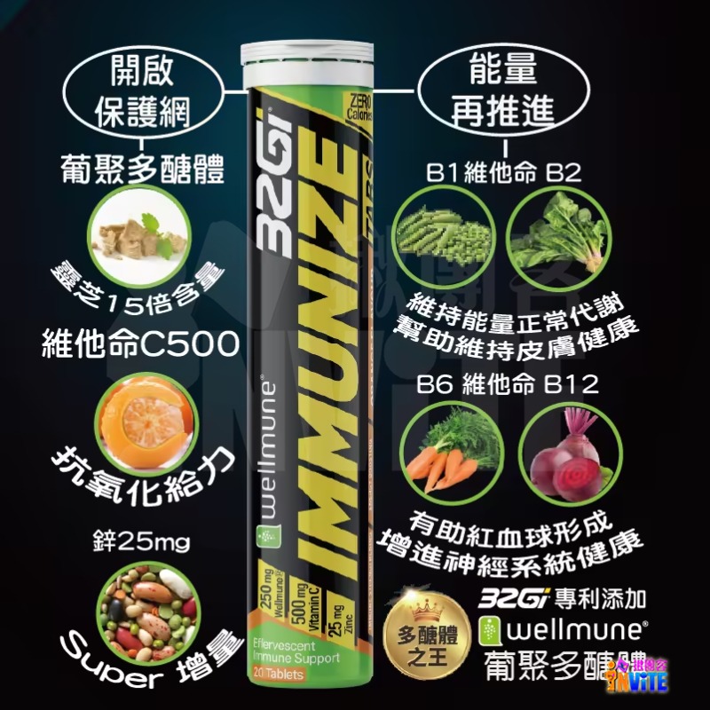 ♢揪團客♢ 32Gi B群 C500 鋅 葡聚 多醣體 發泡錠 橘子 多醣體發泡錠-細節圖2