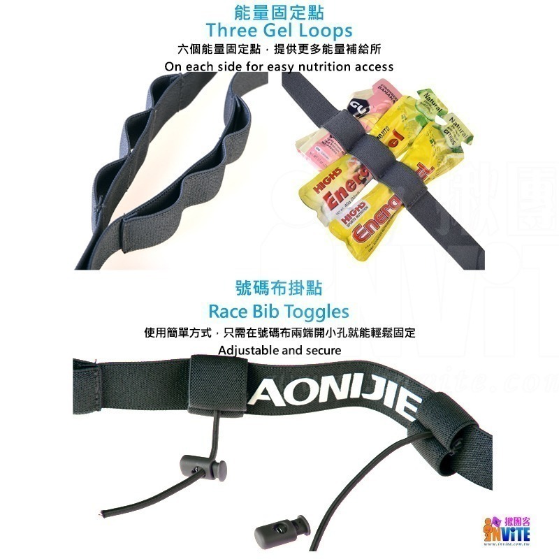 ♢揪團客♢ 奧尼捷 AONIJIE 號碼布 腰帶 #E4076 VT 黑色/藍色/粉色/綠色/紅色/橙色 三鐵 號碼布夾-細節圖5