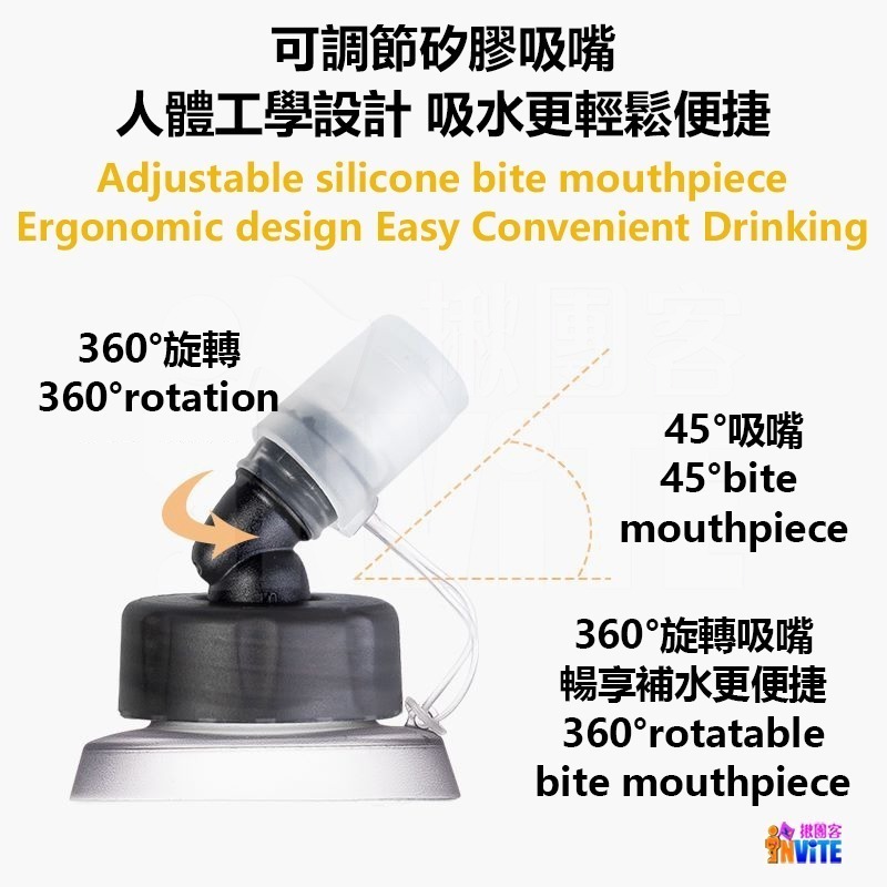 ♢揪團客♢ 奧尼捷 AONIJIE 運動水壺250mL 420mL 500mL #SD21 軟水壺 越野路跑 折疊水壺-細節圖4