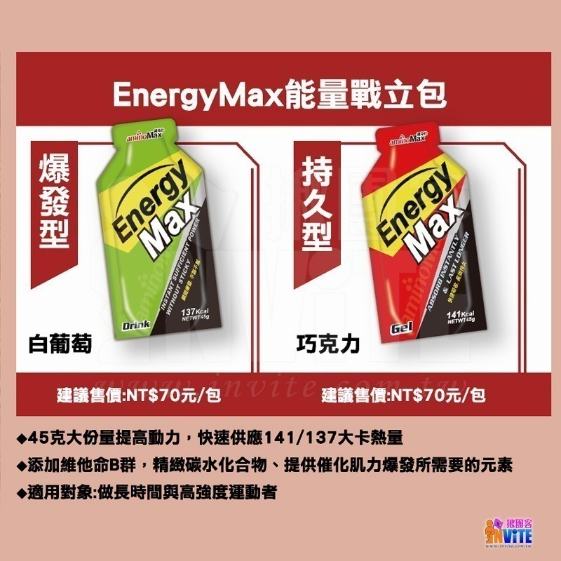 ♢揪團客♢ aminoMax 邁克仕 Energy Max 戰立能量包 持久 爆發型 三鐵 自行車 跑步 爬山-細節圖2