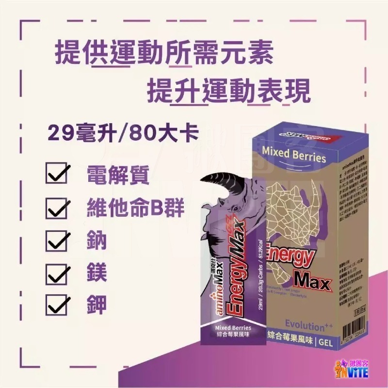 🔥買四送一🔥♢揪團客♢ aminoMax 邁克仕 Energy Max 犀牛能量包 薄荷巧克力 綜合莓果 哈密瓜-細節圖6