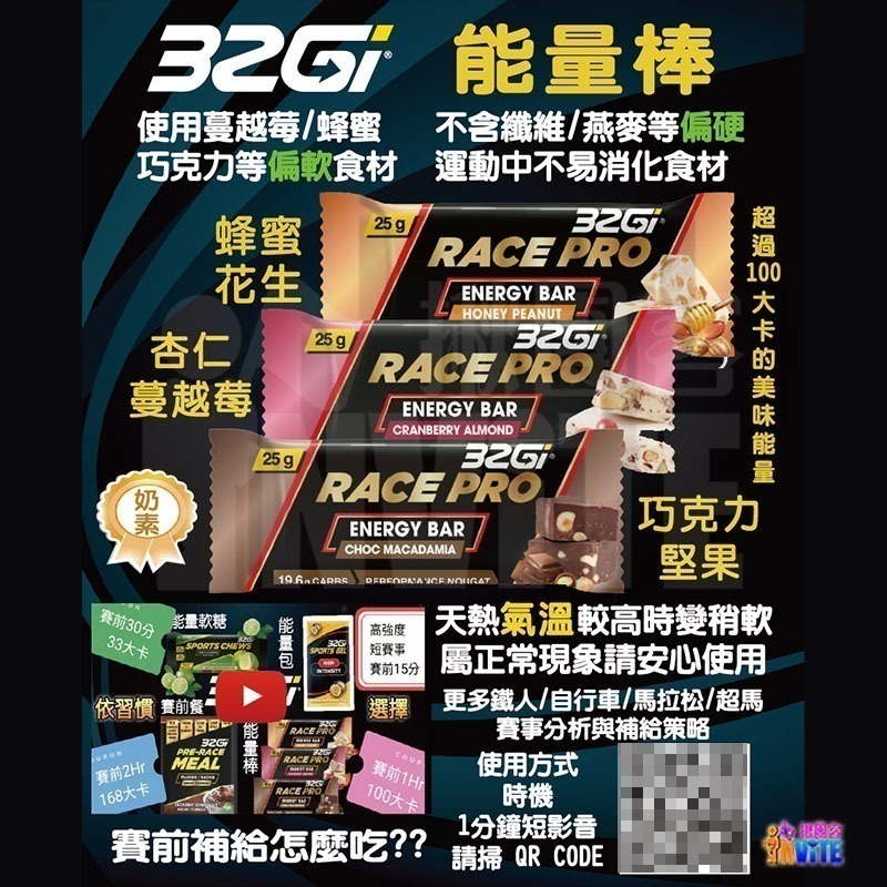 ♢揪團客♢ 32Gi 能量棒 巧克力堅果 杏仁蔓越莓 蜂蜜花生 補給 登山 路跑 單車 三鐵 馬拉松 蛋白棒-細節圖6
