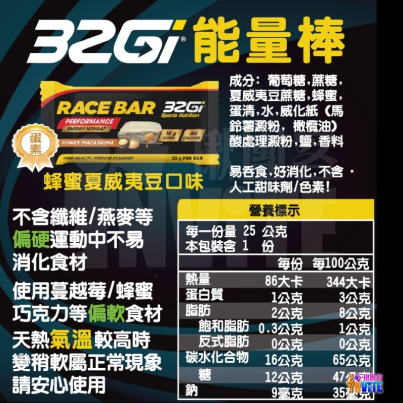 ♢揪團客♢ 32Gi 能量棒 巧克力堅果 杏仁蔓越莓 蜂蜜花生 補給 登山 路跑 單車 三鐵 馬拉松 蛋白棒-細節圖10
