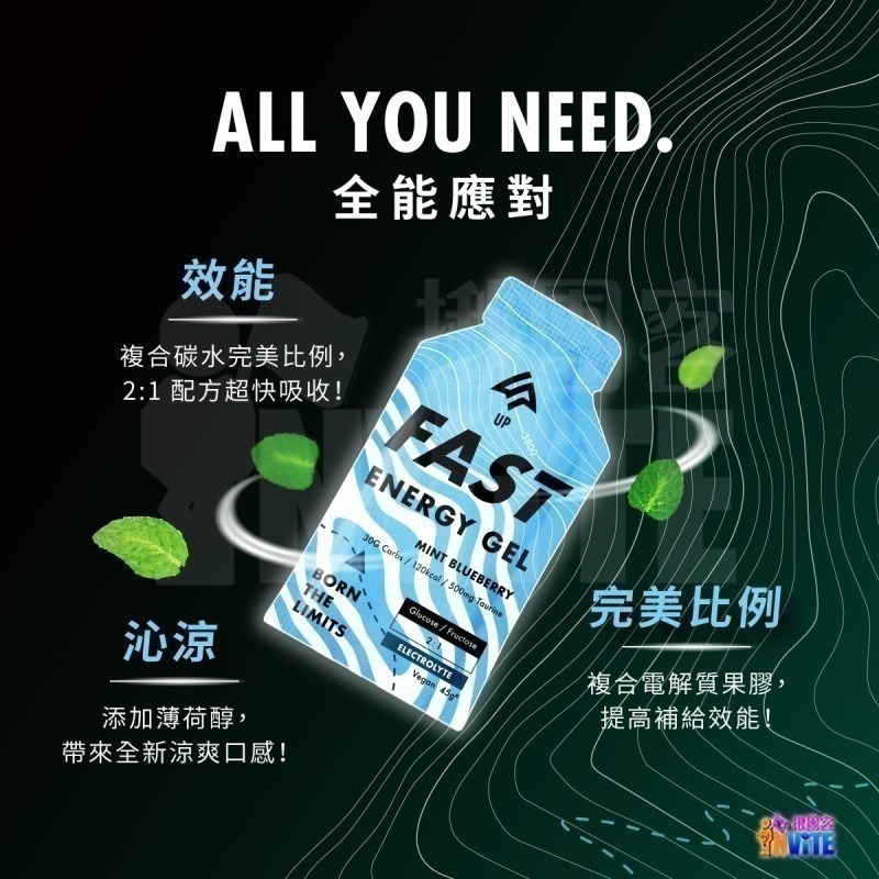 ♢揪團客♢ 【UP Sport】UP FAST 能量果膠 沁涼藍莓風味 10入x1盒 運動恢復 長距離 單車-細節圖3