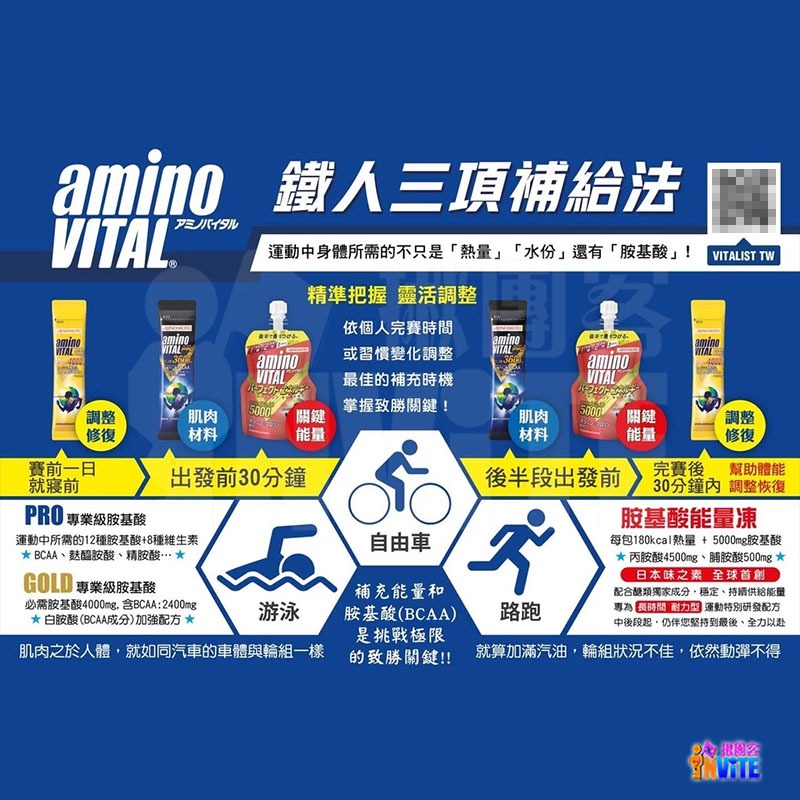 『 台灣原廠現貨』 ♢揪團客♢ 味之素 aminoVITAL® 三鐵/登山 能量補給包 登山 單車補給 三鐵 超馬 自行-細節圖2