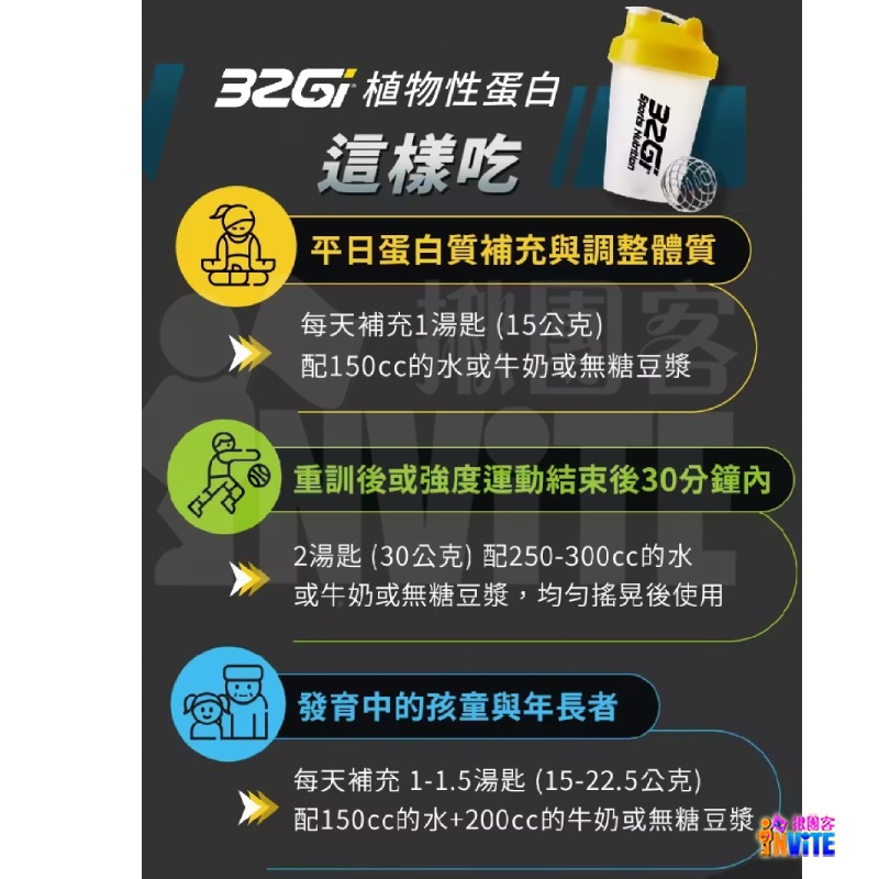 ♢揪團客♢ 32Gi 植物性蛋白 全素 720g 巧克力 香草 附罐子和量匙 跑步 馬拉松 能量補給 超馬 鐵人 馬拉松-細節圖6