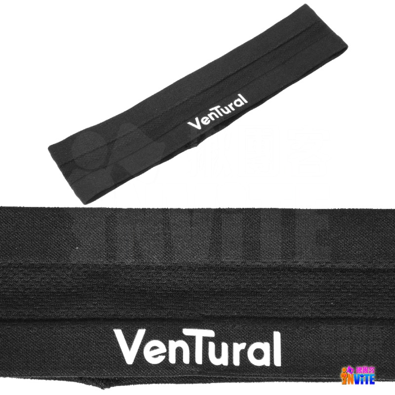♢揪團客♢ VenTural 運動止汗頭帶 鋼琴黑 導汗帶 透氣吸汗 運動頭巾 髮帶 專業防滑 頭巾 單入-細節圖7