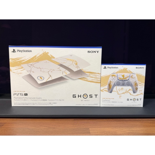 羊蹄山戰鬼 PS5 Pro 主機護蓋+Dualsense 黃金限量版 新北 林口