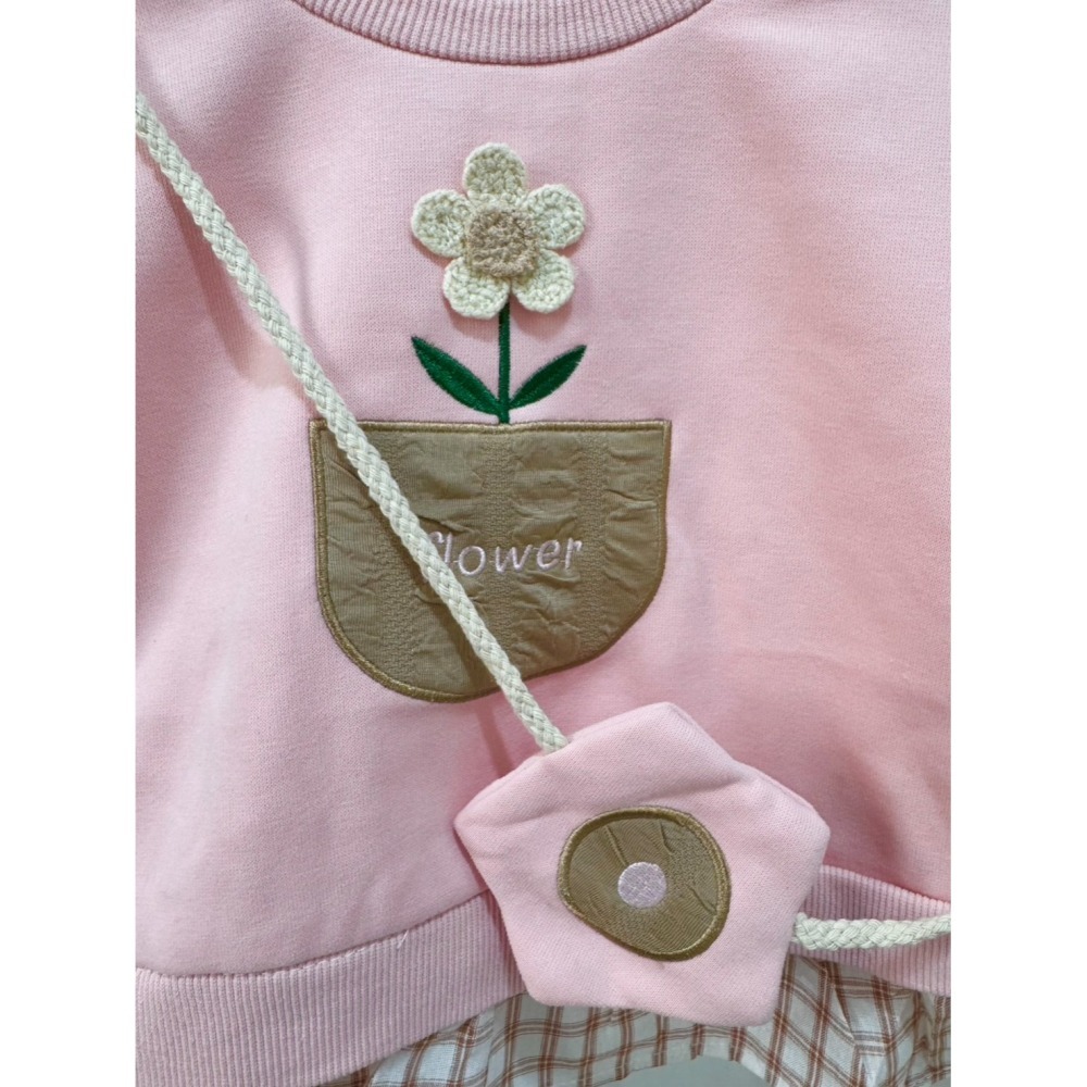 Ruroro實拍假兩件小盆栽上衣(含小花包包)-細節圖3