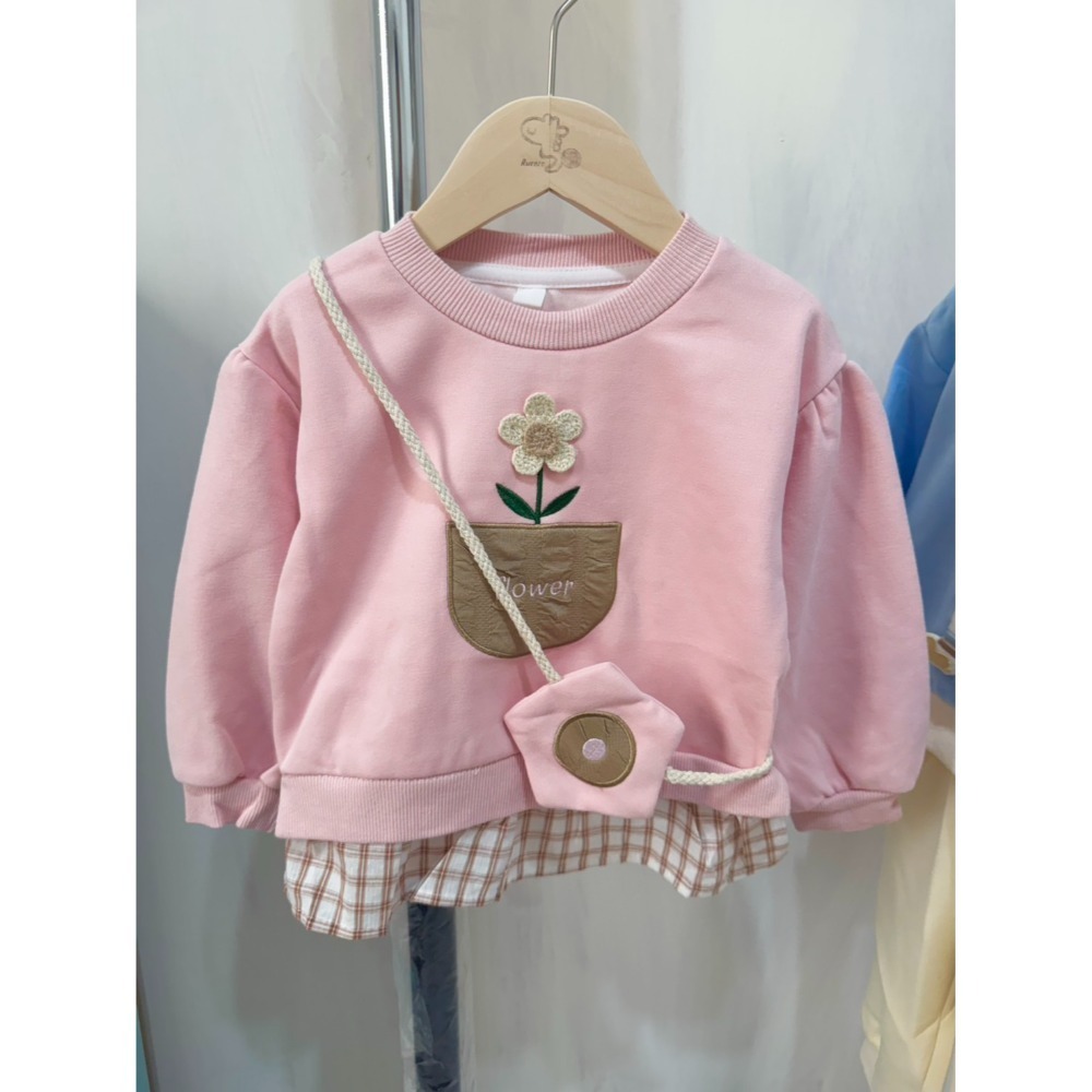 Ruroro實拍假兩件小盆栽上衣(含小花包包)-規格圖3