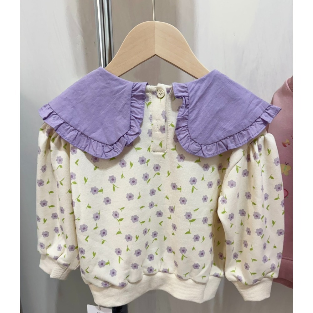 Ruroro實拍娃娃領彩虹泡泡花上衣-細節圖2
