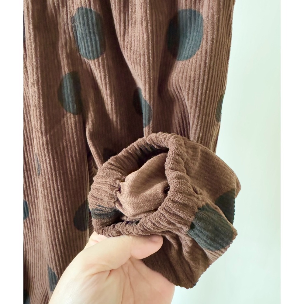 現貨燈芯絨巧克力珍珠奶茶褲子-細節圖3