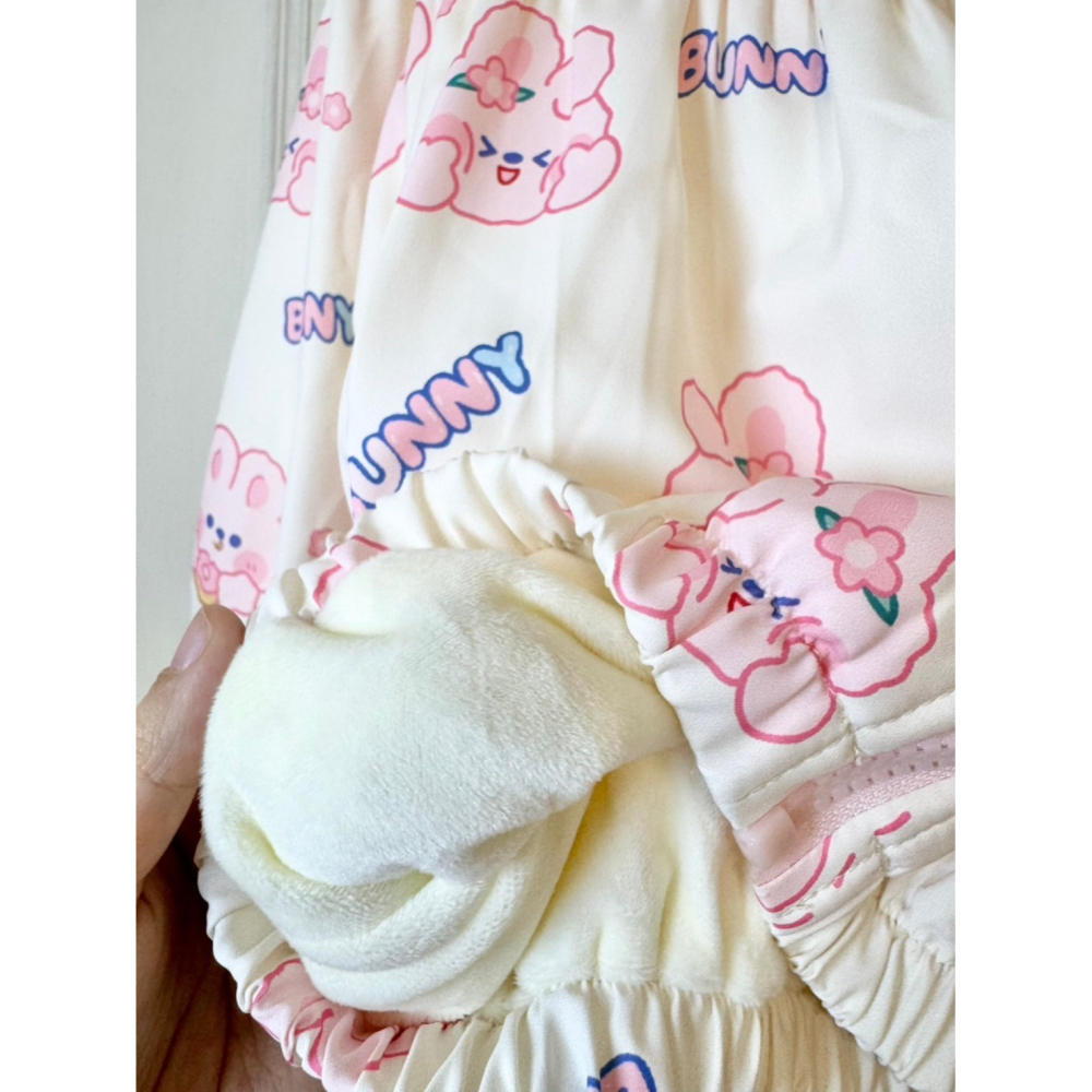 Ruroro實拍兔子耳朵親膚寶寶絨外套-細節圖3