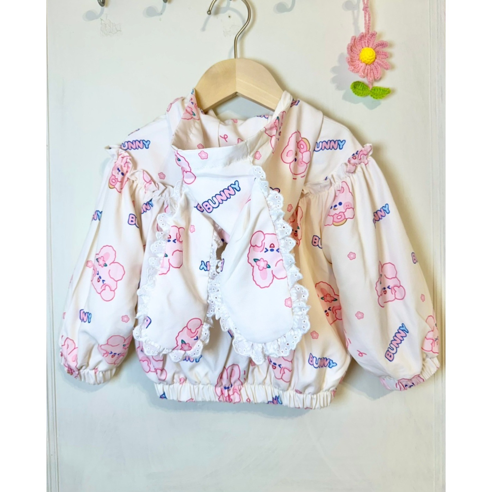 Ruroro實拍兔子耳朵親膚寶寶絨外套-細節圖4