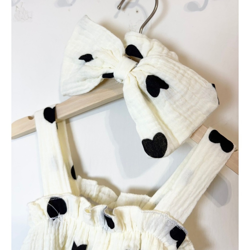 Ruroro實拍黑色愛心套裝(含髮帶)-細節圖4