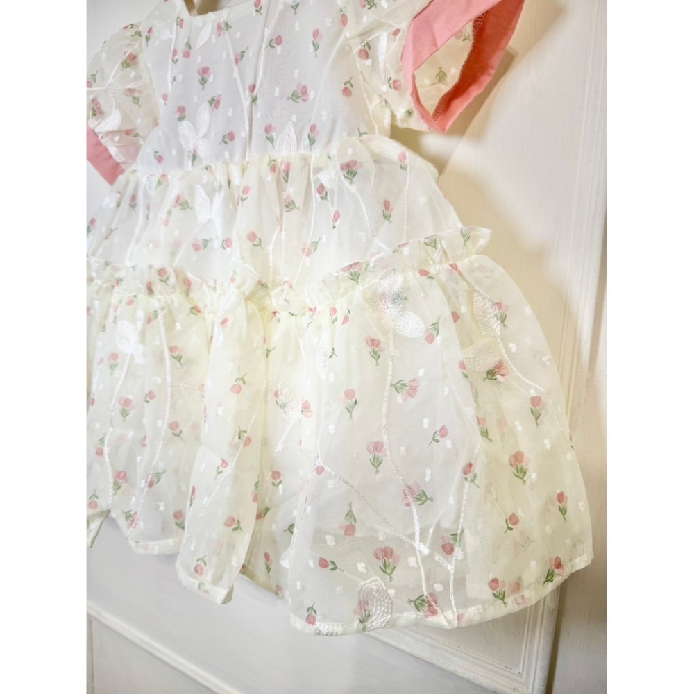 Ruroro實拍泡泡袖子刺繡紗裙-細節圖4