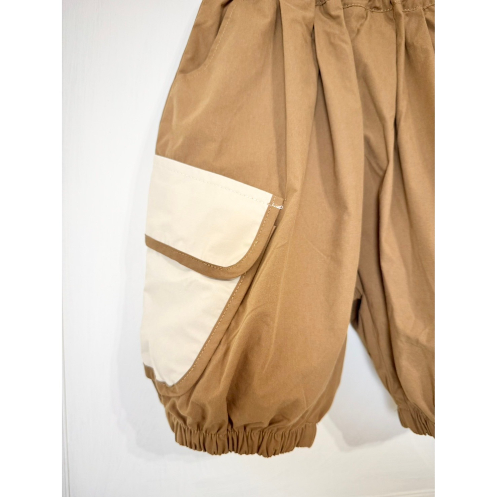 Ruroro實拍咖啡牛奶撞色縮口褲-細節圖3