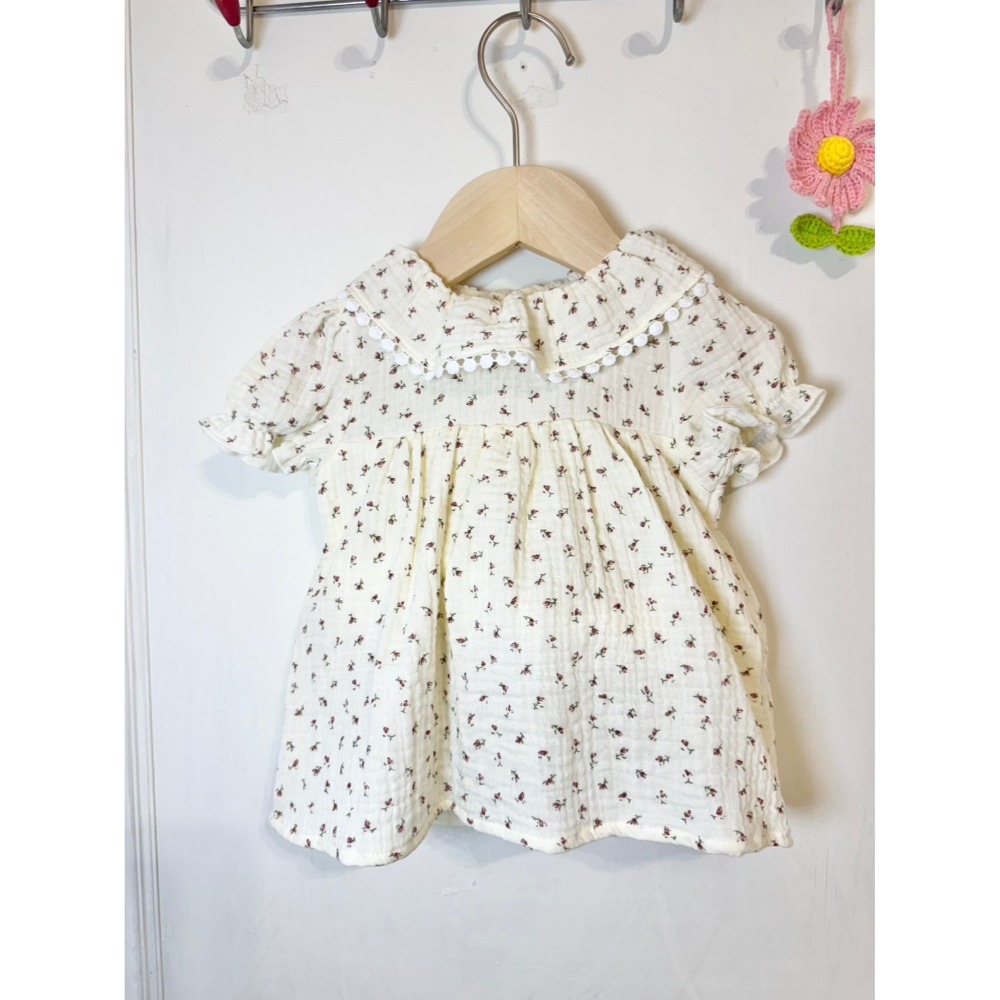 Ruroro實拍小碎刷花泡泡袖子包屁衣-規格圖4