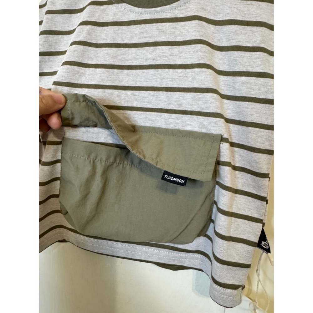 Ruroro實拍橫條紋大口袋上衣-細節圖2