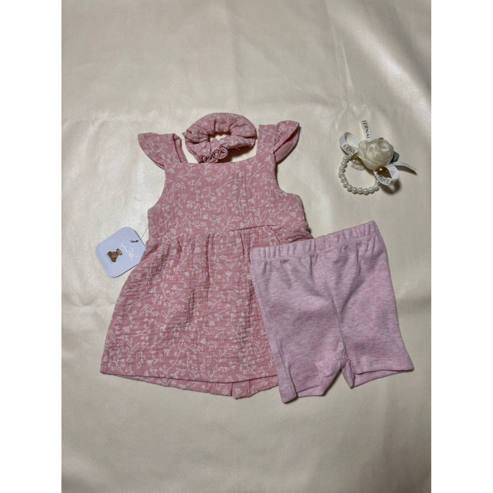 Ruroro實拍小碎花三件套(衣+褲+頭套)-細節圖4