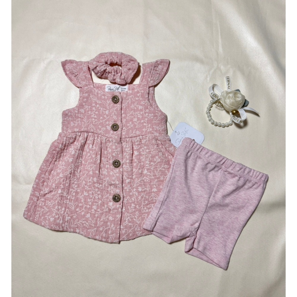 Ruroro實拍小碎花三件套(衣+褲+頭套)-規格圖4