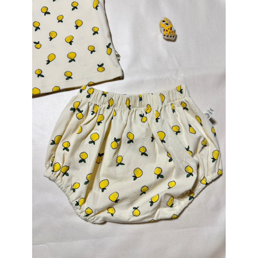 Ruroro實拍檸檬套裝(衣+包屁褲)-細節圖3