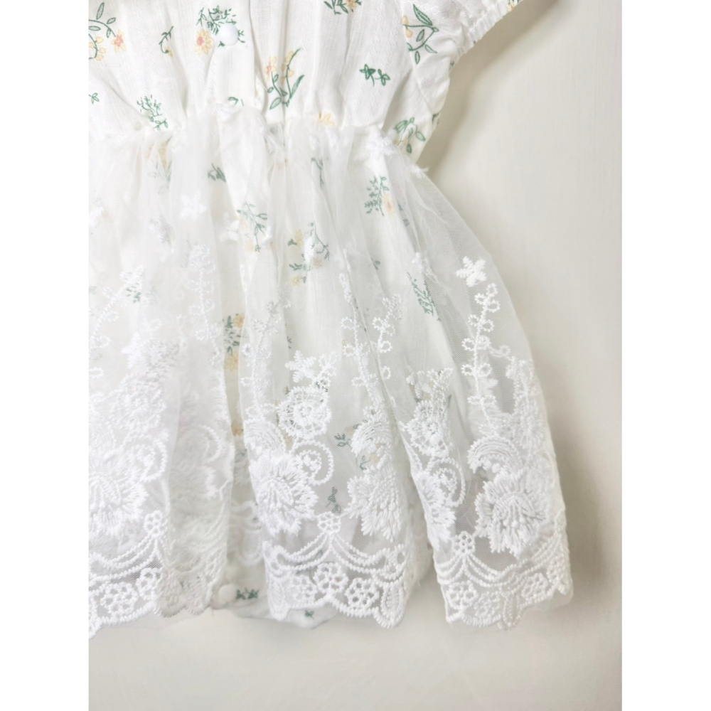 Ruroro實拍綠碎花紗裙-細節圖2