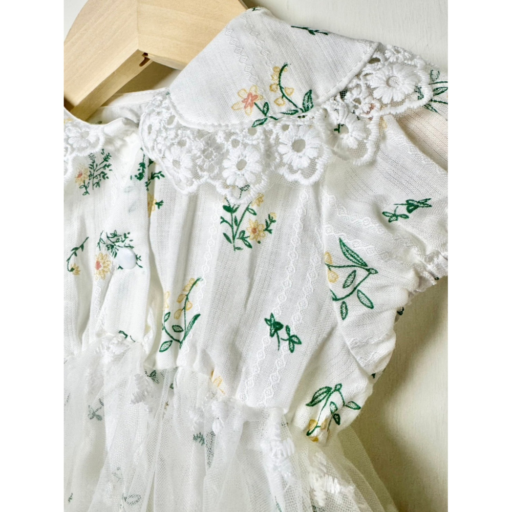 Ruroro實拍綠碎花紗裙-細節圖3