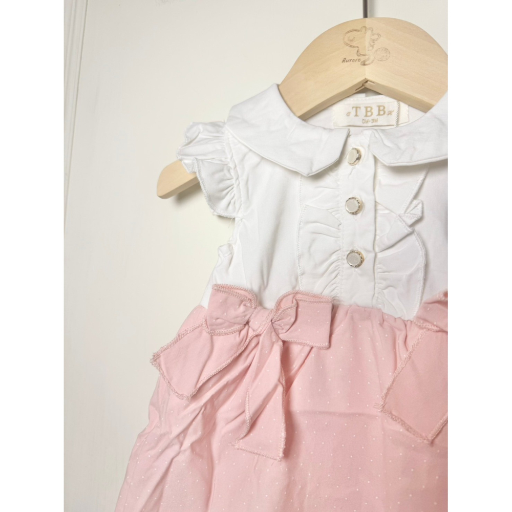 Ruroro實拍雙蝴蝶結小淑女包屁裙-細節圖2