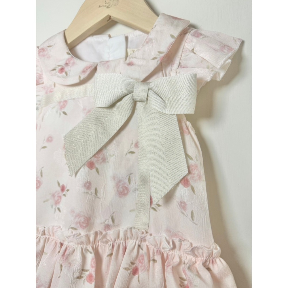 Ruroro實拍左蝴蝶結下百百褶洋裝-細節圖2