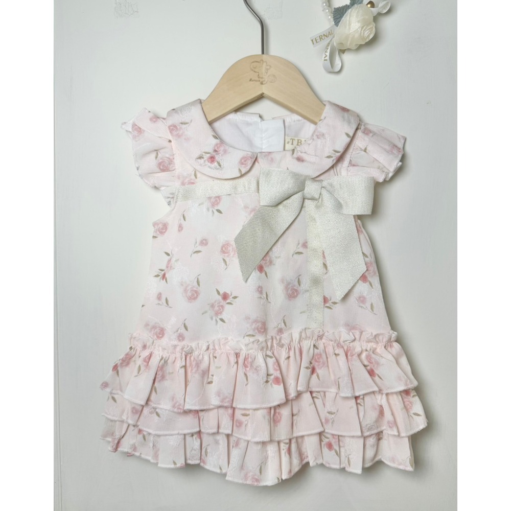 Ruroro實拍左蝴蝶結下百百褶洋裝-規格圖5