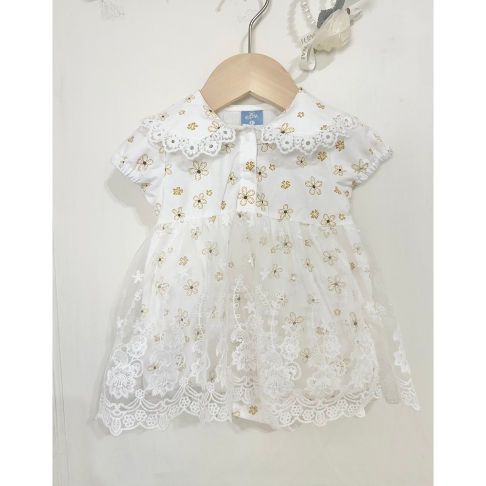 Ruroro實拍黃色小花透明蕾絲包屁裙-規格圖5