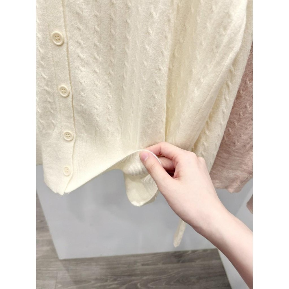 (A363)小v領針織長袖上衣-4色 針織外套 針織上衣 長袖針織-細節圖3