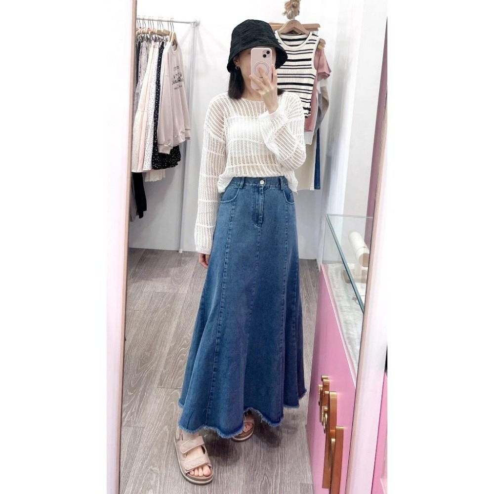 (A358)圓領長袖洞洞針織上衣-4色-細節圖5