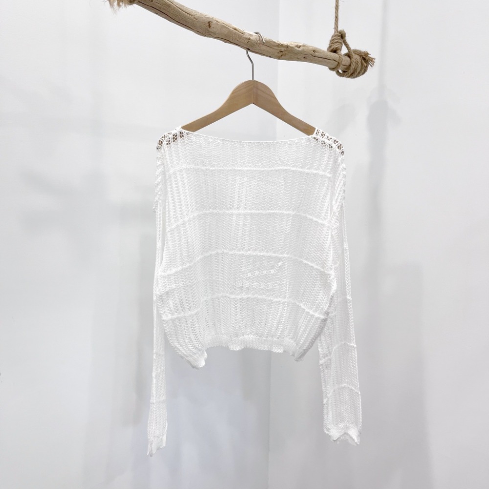 (A358)圓領長袖洞洞針織上衣-4色-規格圖8