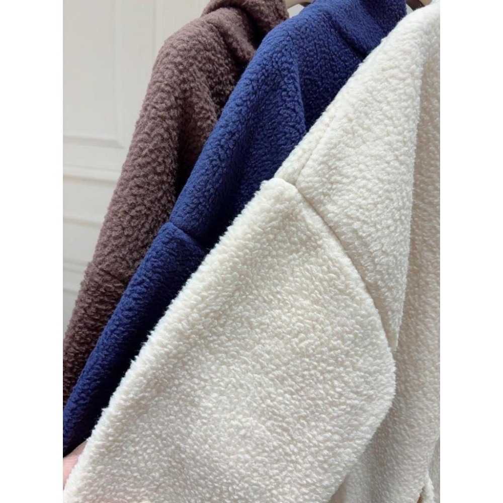 (A365)泰迪熊QQ毛長袖連帽上衣-2色-細節圖6