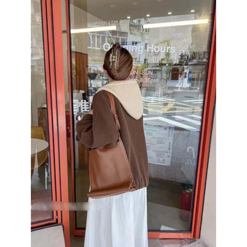 (G47)毛呢撞色連帽外套-3色-細節圖3