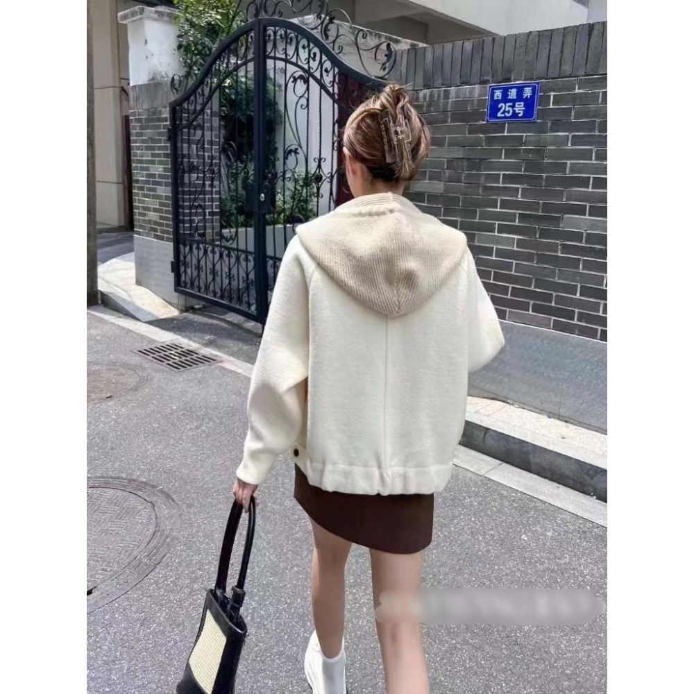 (G47)毛呢撞色連帽外套-3色-細節圖6