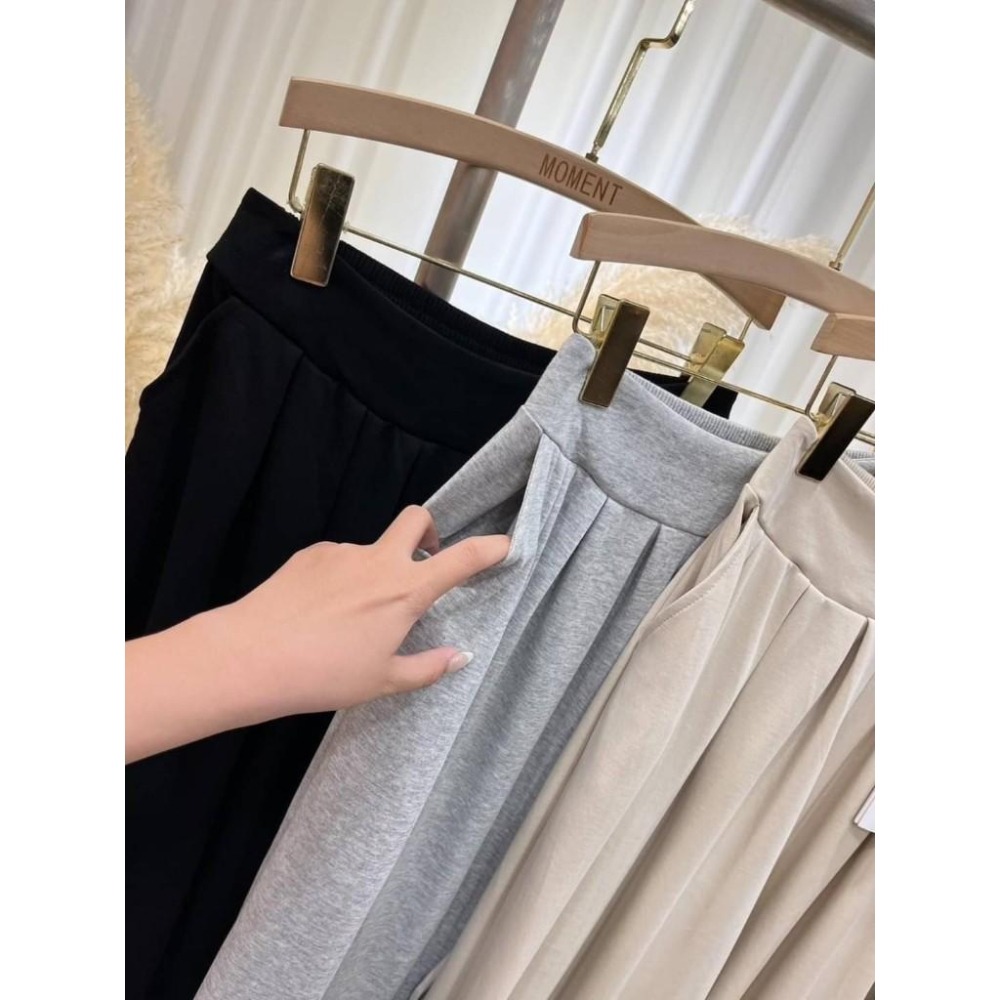 (A324)正韓-V領抓皺上衣+後鬆緊綁帶寬褲-3色-細節圖9