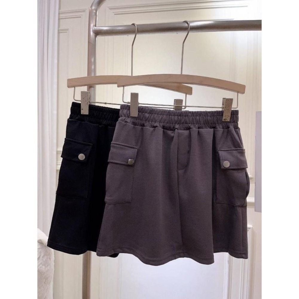 (A343)美式復古上衣+鬆緊工裝短裙二件式套裝-2色-細節圖7