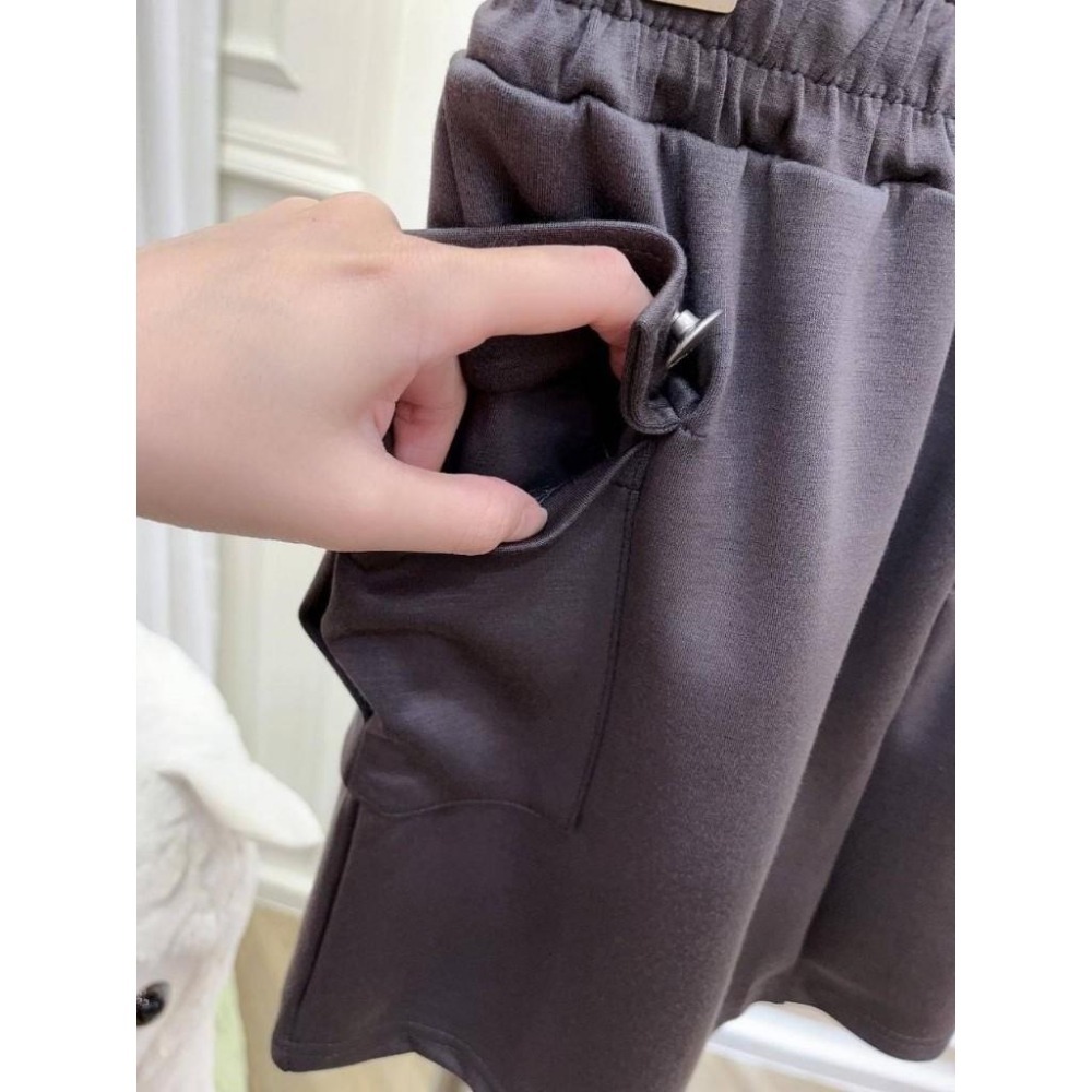 (A343)美式復古上衣+鬆緊工裝短裙二件式套裝-2色-細節圖8