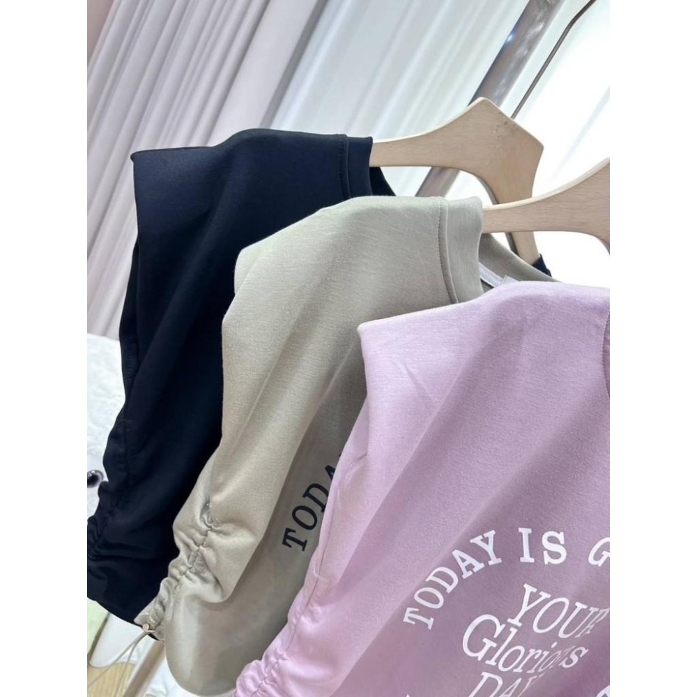 (A340)空氣棉抽繩上衣＋長裙二件式套裝-3色-細節圖5