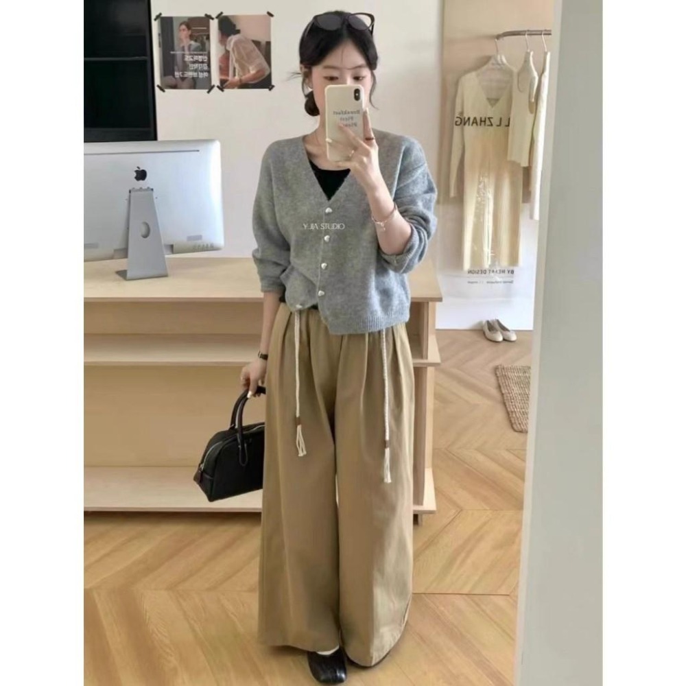 (G46)真2件針織背心+愛心釦外套-2色-細節圖2