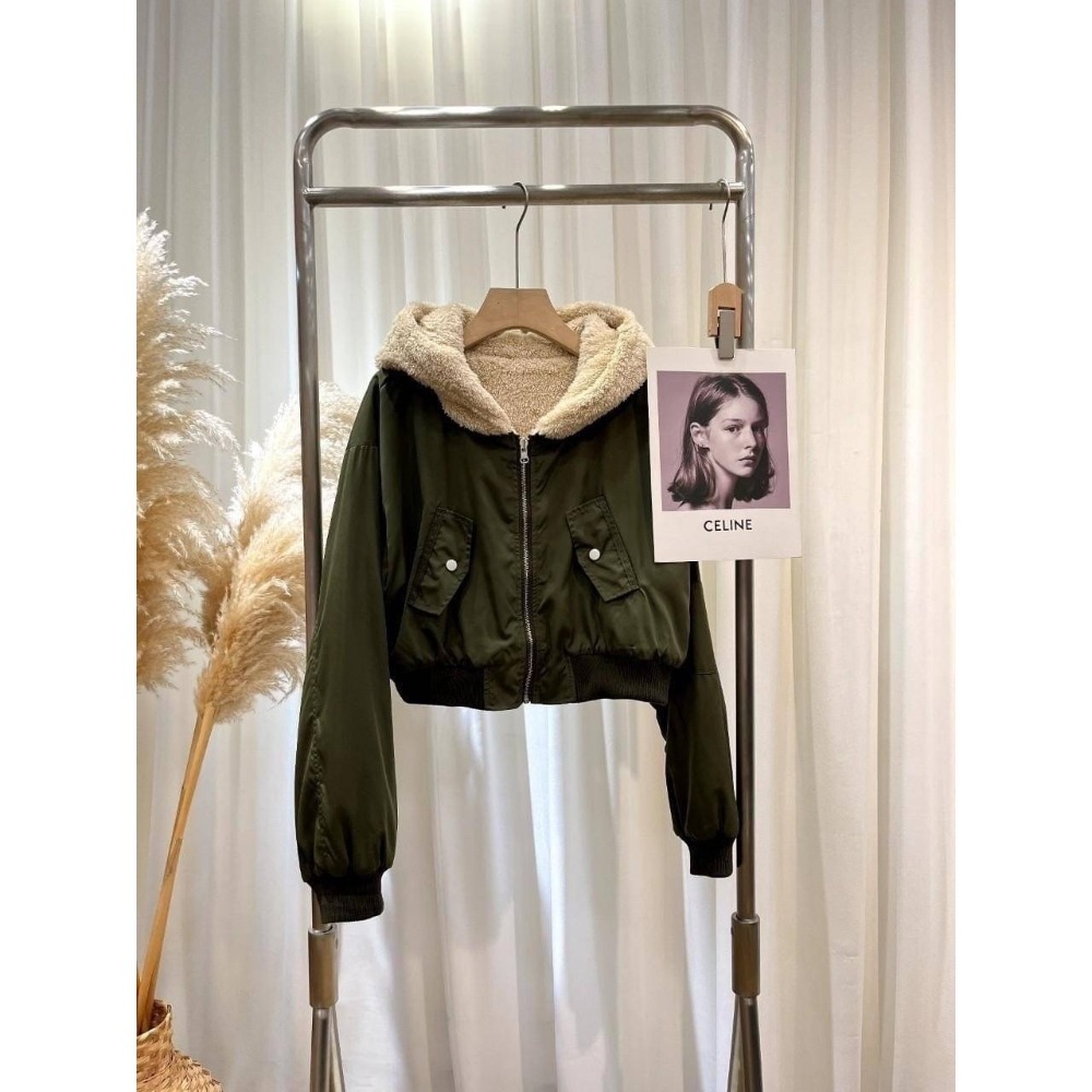 (G39)QQ毛雙面穿短版飛行外套-3色-規格圖9