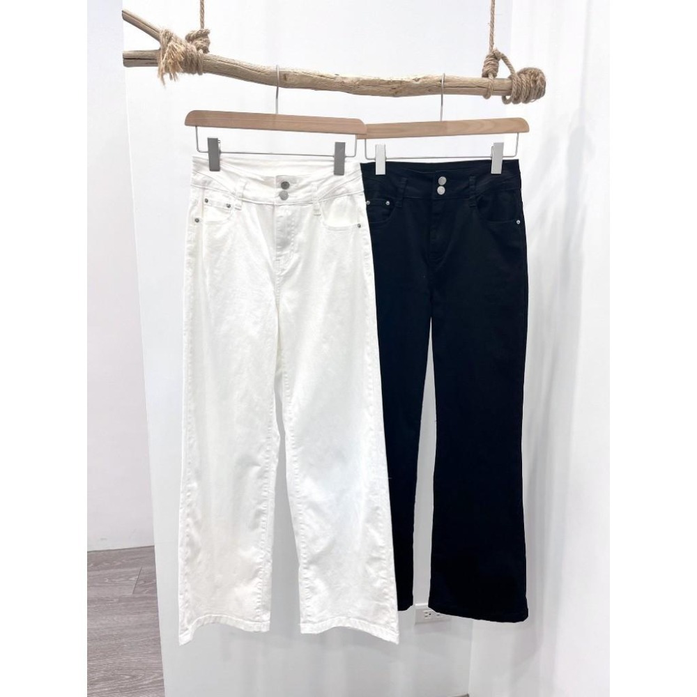 (D223)雙釦彈力落地直筒寬褲S-XL (2色)-細節圖3