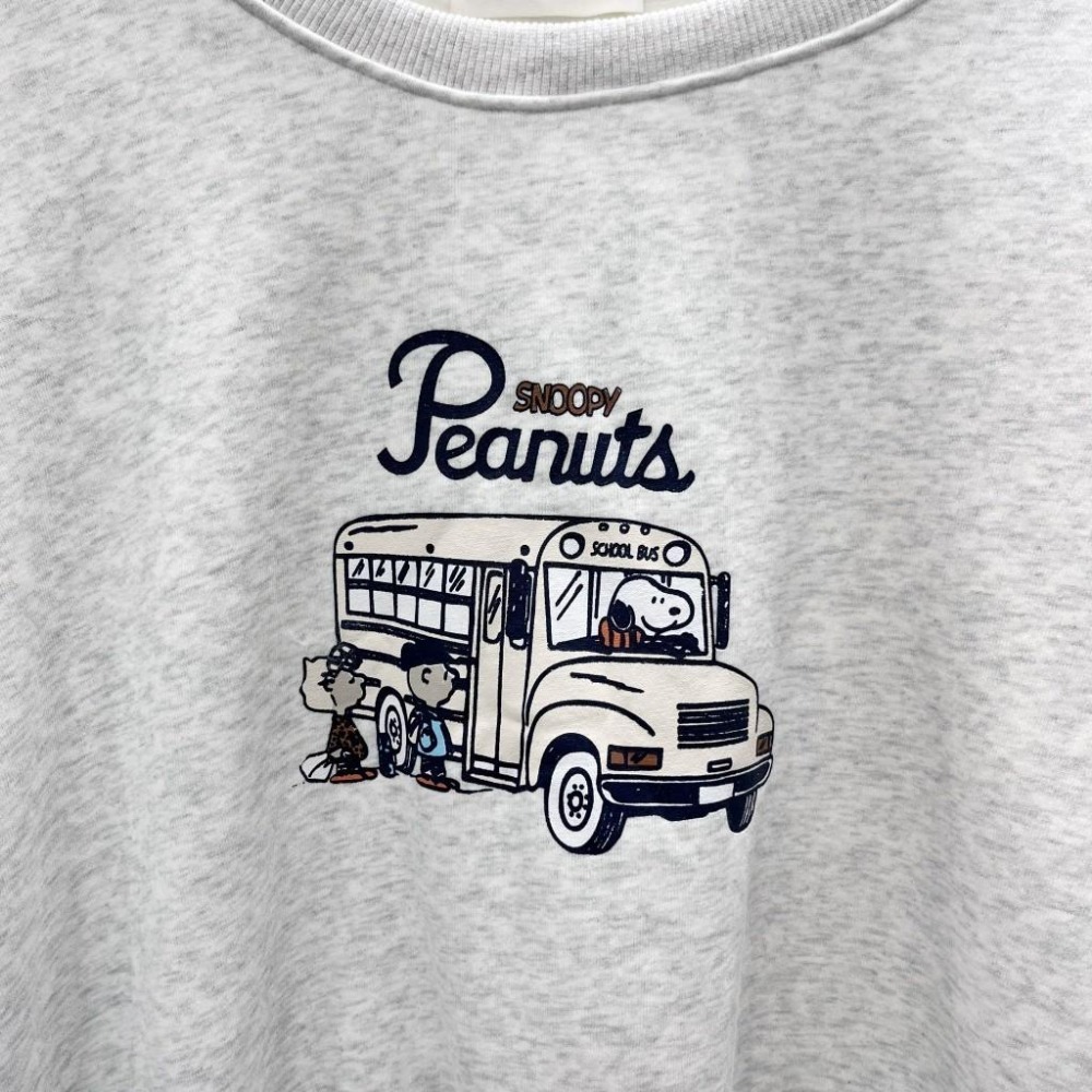 (A315)Snoopy印花圖案內刷絨長袖大學t-2色 保暖 卡通 長袖上衣-細節圖5