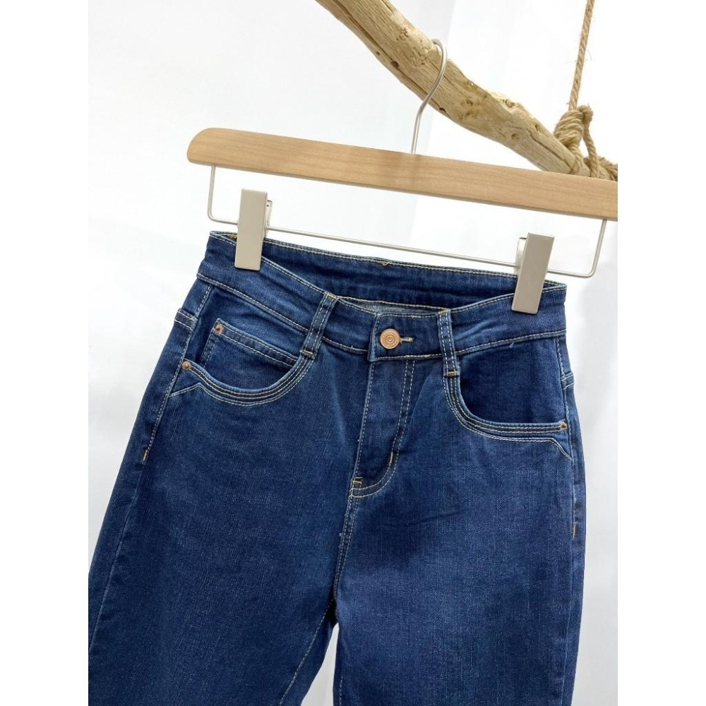 (D220)薄刷毛彈性牛仔長褲S-XL-細節圖2